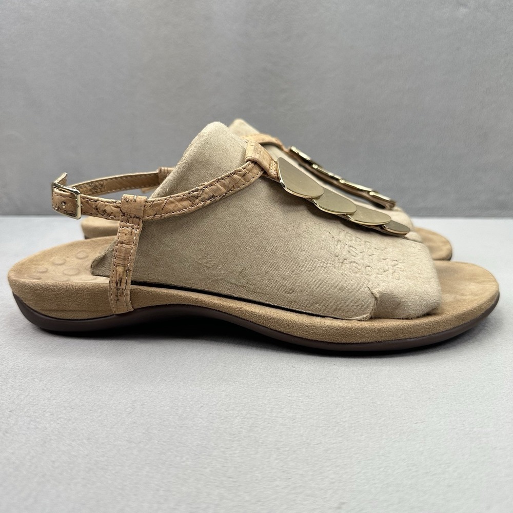 Vionic Miami Womens Size 9 Gladiator Sandals Gold Medallion Slingback Thong
